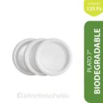 Plato Carton Blanco Biodegradable 7? Cj 8 / 125 Pz