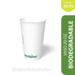 Vaso Biodegradable Blanco Ecotainer® Caliente 20 Oz (600 Ml) Cj 20 / Paq 50 Pz