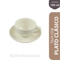 Taza con Plato Clásico EuroTe 100 Ml