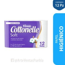 Papel Higiénico Kleenex® Cotonelle Soft Cj 8 paquetes / 12 Pz
