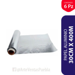 Papel Aluminio Poli Film 30 cm x 75 M. 25 micras Cj 6 Pz